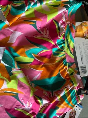 Anne Cole Floral Tropical One-Piece Swimsuit in Pink, Teal, Orange, Lime, White